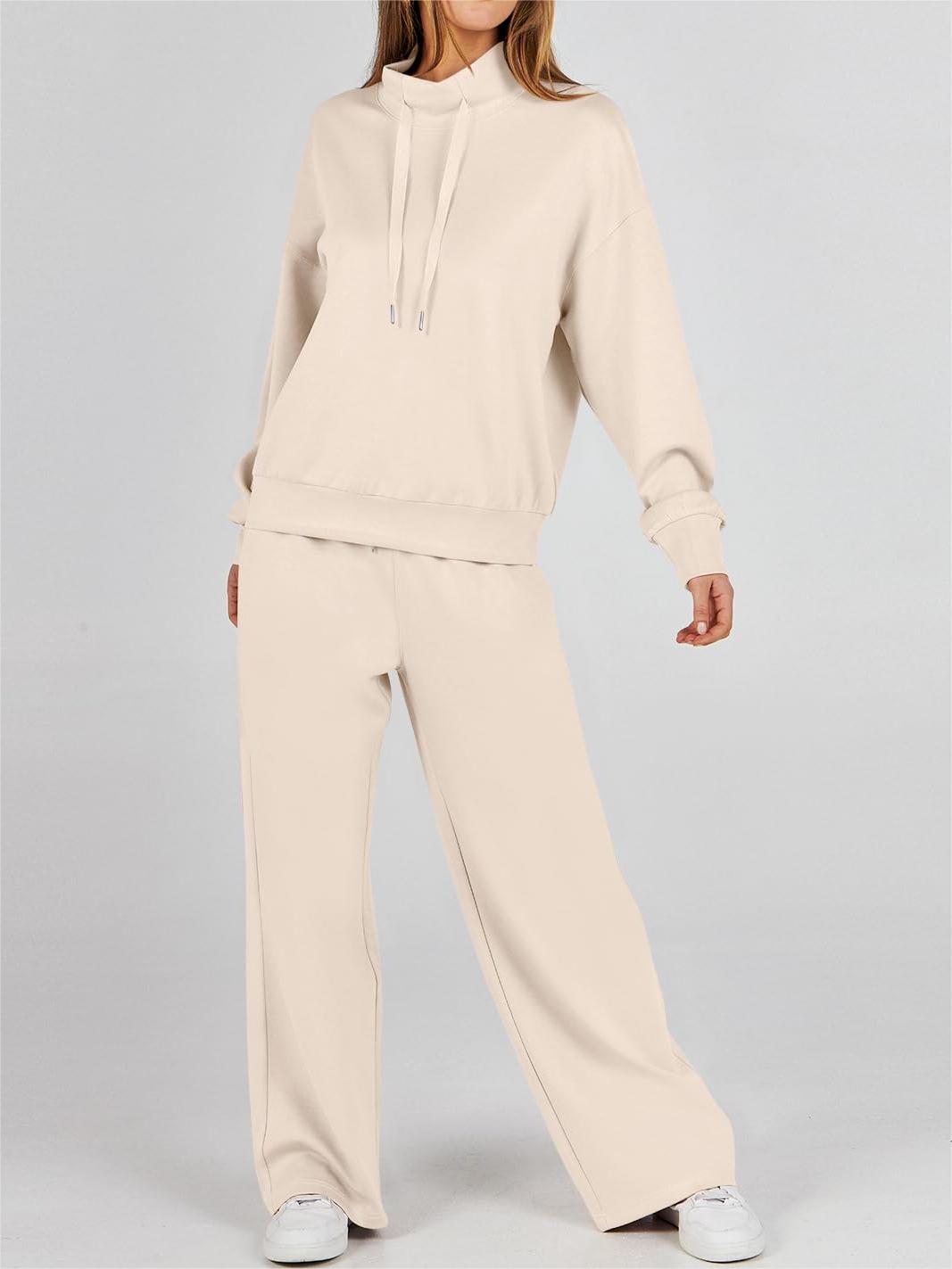 2024 Womens 2 Piece Outfits Sweatsuit Set Drawstring Sweatshirt Lounge Set(BUY 2 FREE SHIPPING)