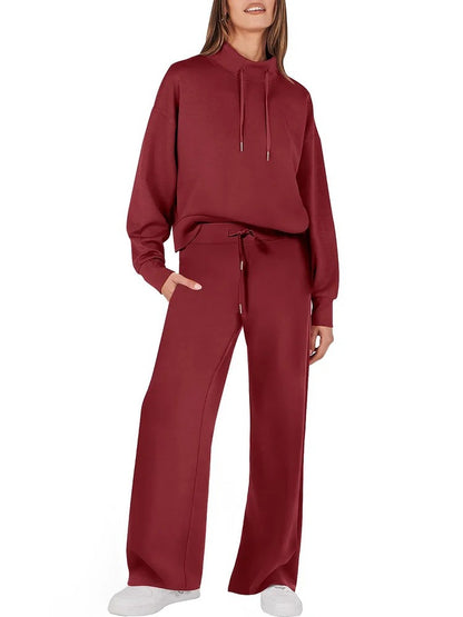 2024 Womens 2 Piece Outfits Sweatsuit Set Drawstring Sweatshirt Lounge Set(BUY 2 FREE SHIPPING)