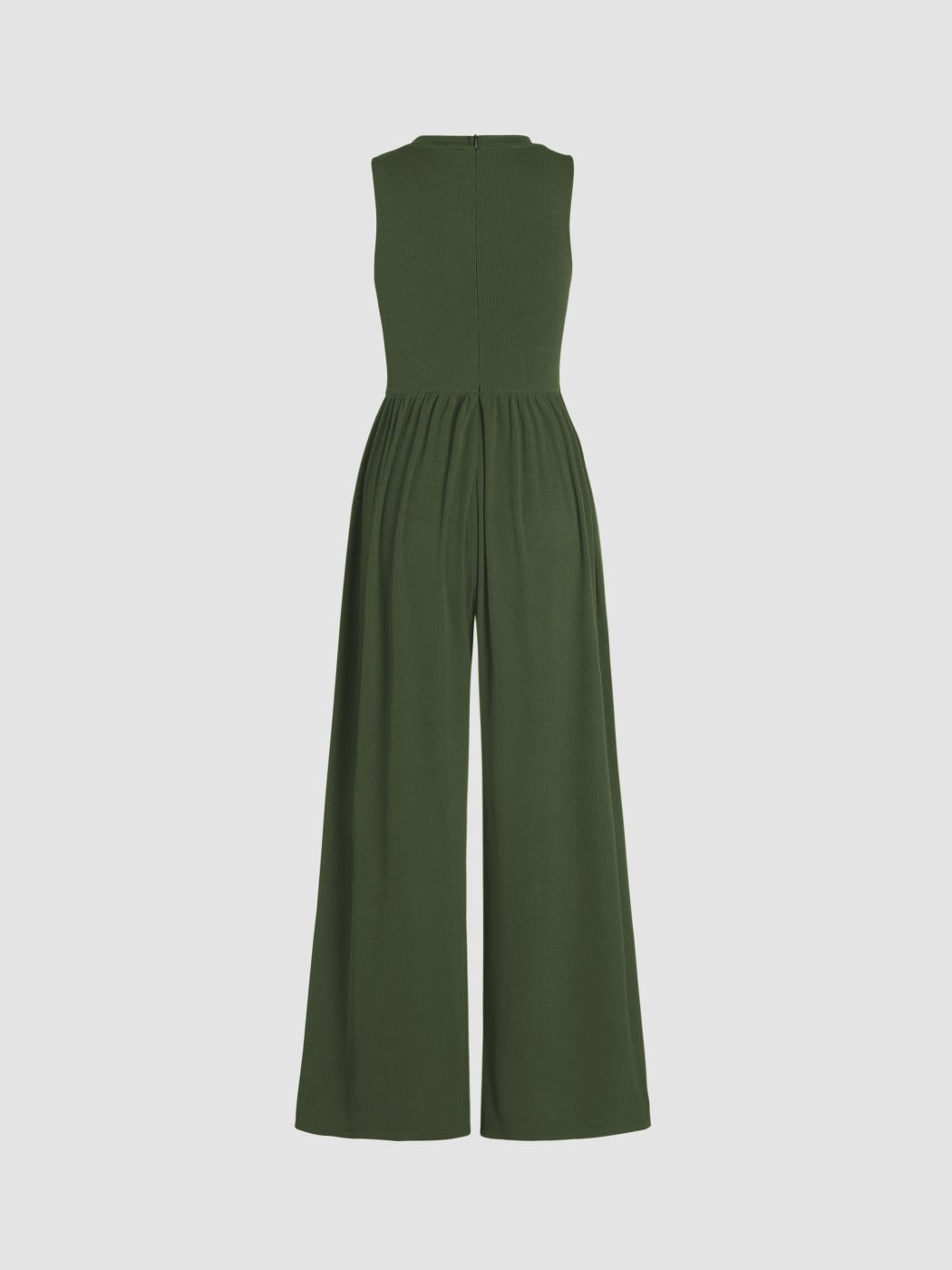 Solid Sleeveless Wide Leg Jumpsuit